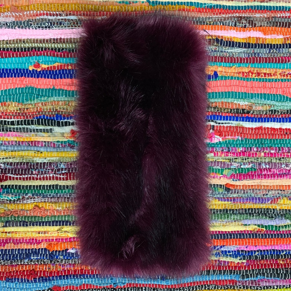 Burgundy Fur Stole